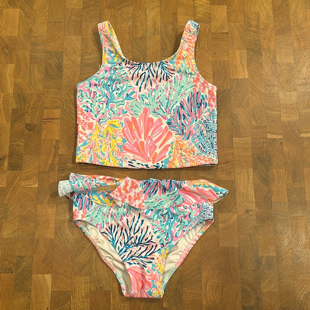 Lilly Pulitzer Kids Swim Bikini - Pink, Blue, Green